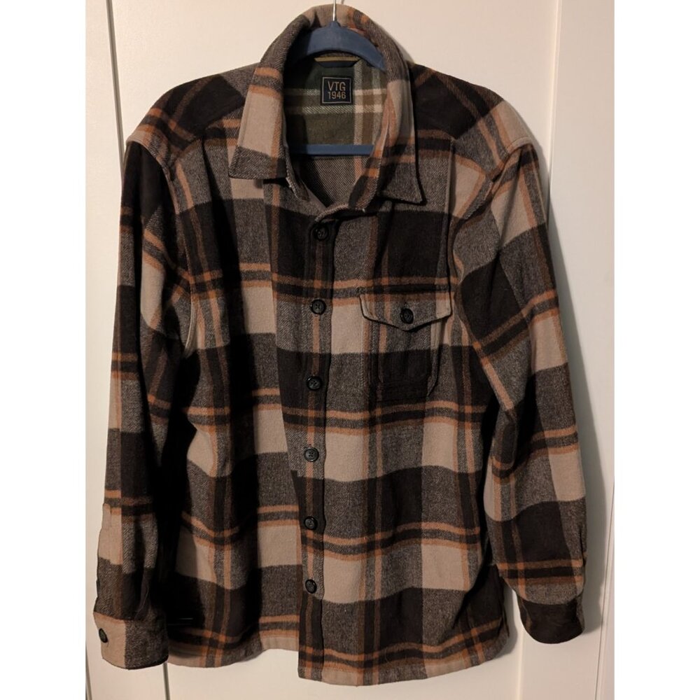 VINTAGE  1946 VTG  Long Sleeve Buffalo Wool Blend Flannel Shirt Jacket 2XL XXL